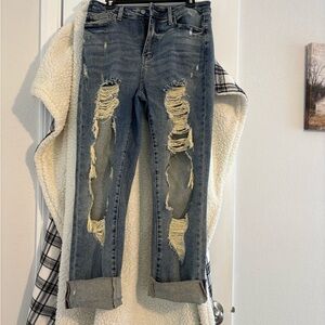 Judy Blue Boyfriend Jeans Blue Distressed